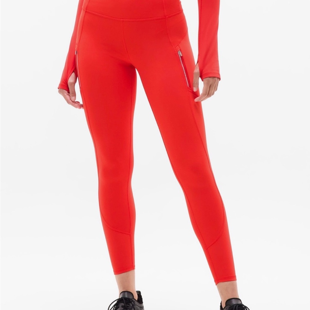 Athleta Rainier Bright Red Leggings